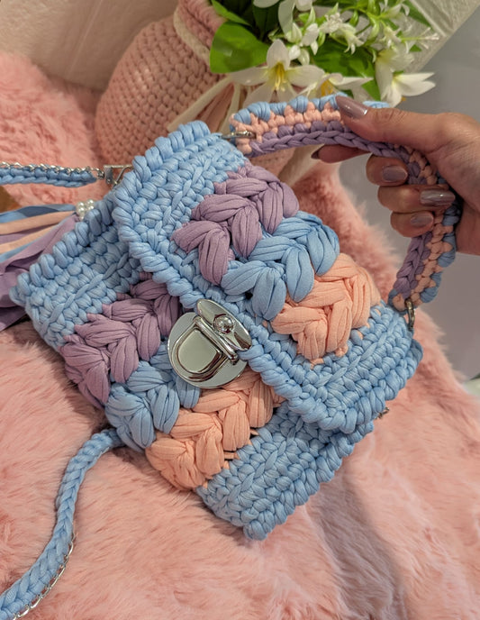 Handmade colors crochet bag