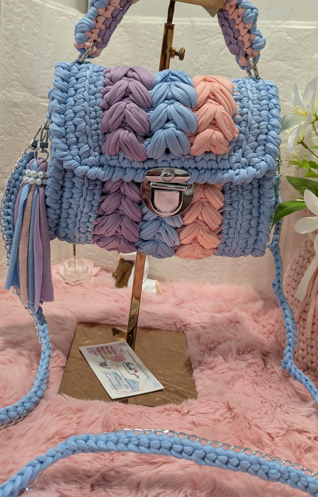 Handmade colors crochet bag