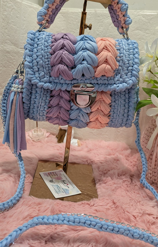 Handmade colors crochet bag