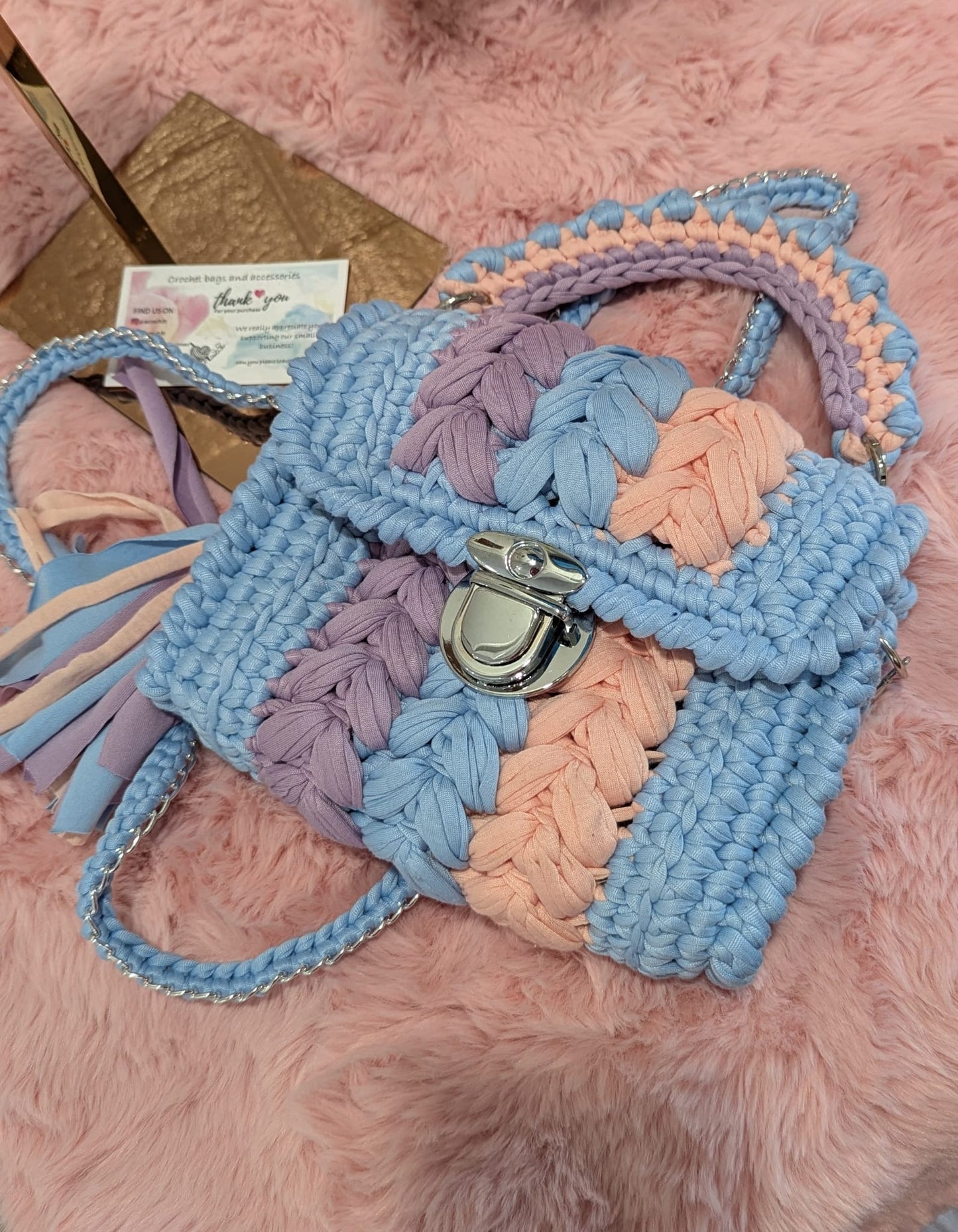 Handmade colors crochet bag