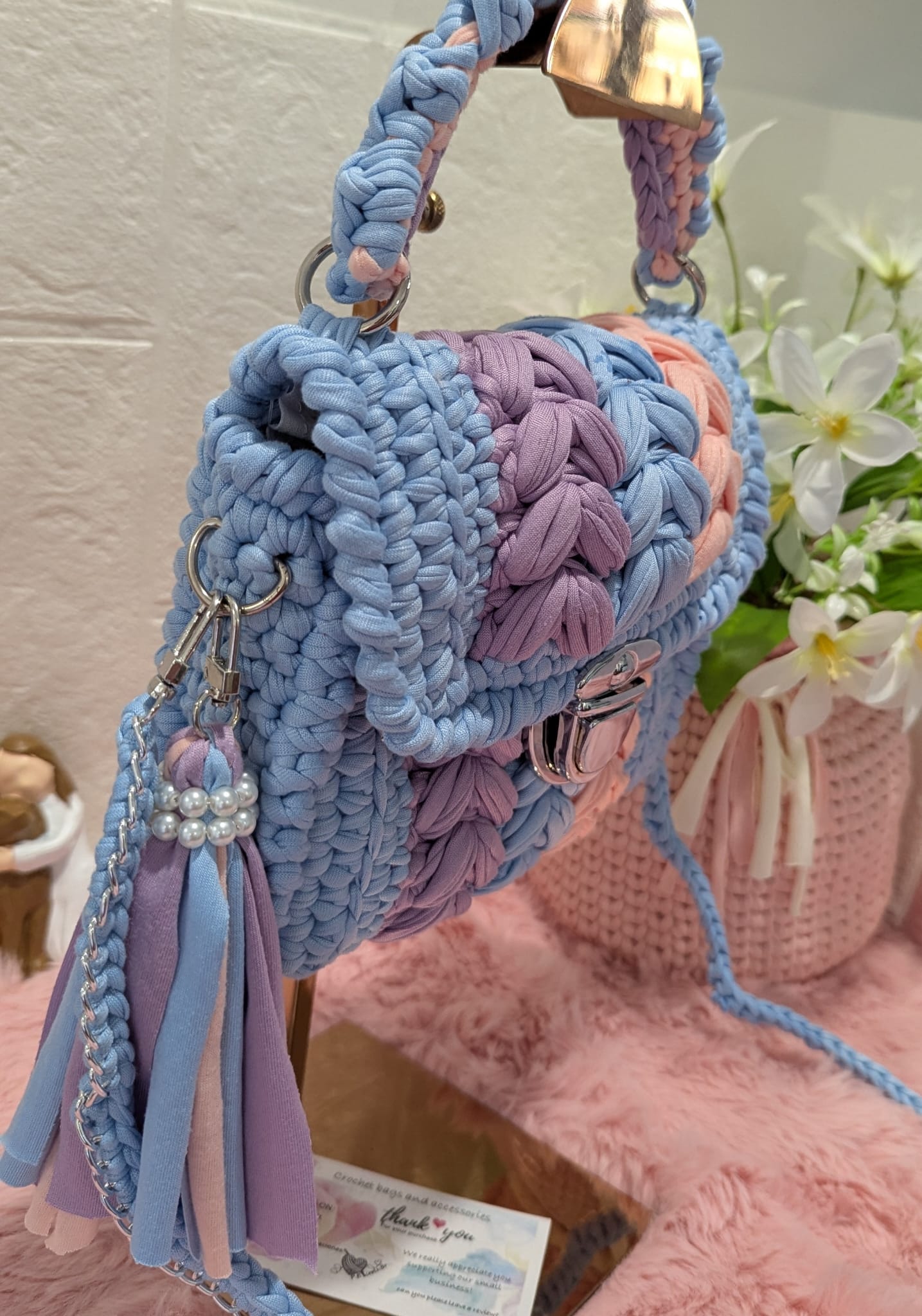 Handmade colors crochet bag